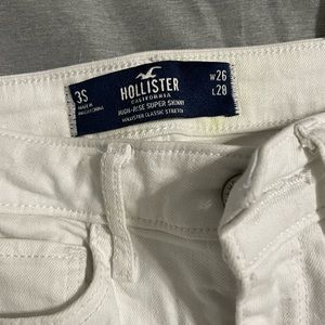 High rise skinny white Hollister jeans.
